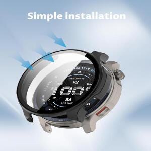 Amazfit Balance 2용 케이스+유리 화면 보호기 전체 커버리지 보호 범퍼 케이스 커버 긁힘 방지 액세서리