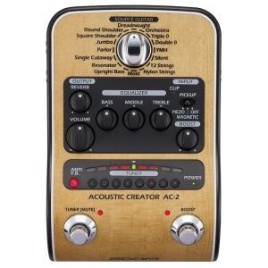 Zoom AC-2 Acoustic Creator 톤 복원 튜너 리버브 EQ 및 피드백 방지 기능을 갖춘 DI