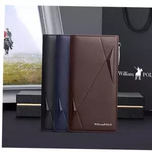윌리엄폴로 대용량 소가죽 장지갑 (지퍼)