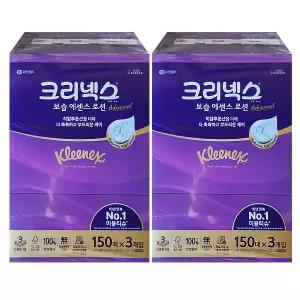크리넥스 각티슈 보습에센스 로션 티슈 150매 3개입, 2개 도톰3겹 로션함유