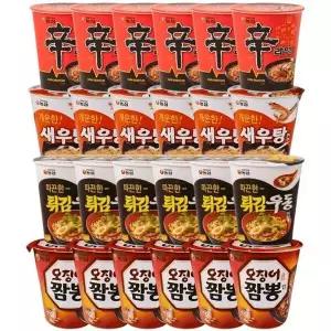 [하프클럽/]신라면 튀김우동 새우탕 오짬뽕 6입 x4개 (총24개)