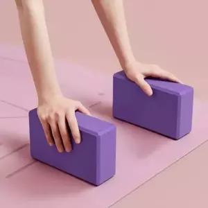 밸런스 EVA 요가블록 2p세트(퍼플) 홈트 필라테스블럭 폼블럭 블록 블럭 필라테스 스레칭 소도구