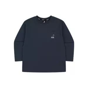 캉골키즈 포켓 로고 롱 슬리브 티셔츠 SA 0002 네이비