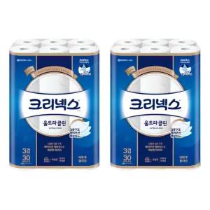 크리넥스 3겹 울트라클린 27m 30롤 2개