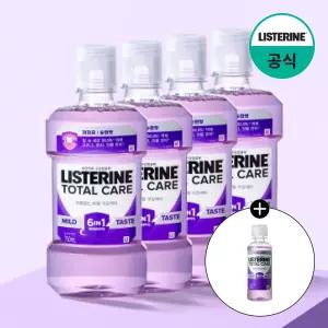 리스테린 토탈케어마일드 무알콜 가글 입냄새제거 구강청결제 750ml, 4개