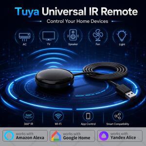 스마트 홈 자동화를 위한 Tuya WiFi IR 리모컨, 범용 적외선 장치, Alexa, Google Home, Smart Life와 호환
