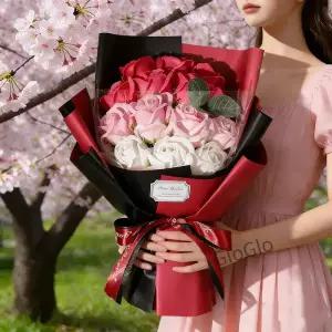 새로운 장미 인공 꽃 수제 비누 꽃다발 결혼식 생일 파티 발렌타인 데이 DIY 선물 홈 데코레이션