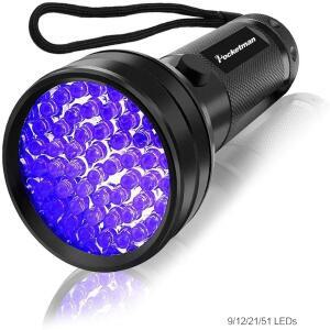 고 블랙 라이트 자외선 51LED 395-400nm UV 손전등 토치 램프 안전 감지