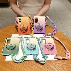 갤럭시 z폴드8 와이드 그라데이션 컬러 하트 맥세이프 호환 핑거톡 그립 스트랩 힌지보호 케이스