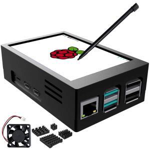 CUQI 라즈베리 파이 디스플레이, 5 케이스 포함 3.5인치 터치스크린, 미니 팬 및 파이용 히트싱크 480x320 TFT LCD 60FPS 모니터