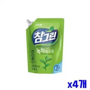 [엄지척]녹차 626AZC89 성분 주방세제 리필 1.2L x4개 주방생필품