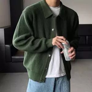 남성 하찌 니트 카라 간절기 가디건 3컬러