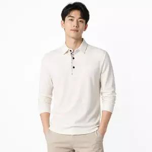 남성 체크 와플 긴팔 카라 티셔츠 ON-KAA-QWE81414