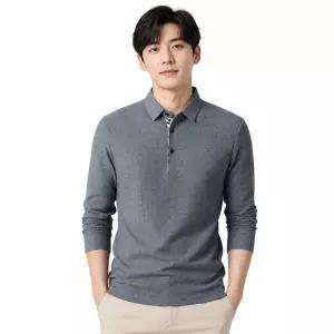 남성 골프 카라 와플 피케 롱슬리브 티셔츠 ON-KAAG-QWCB46BC