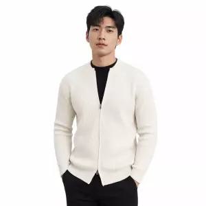 남성 골지 집업 니트 가디건 ON-CA-QWFFZ9BU