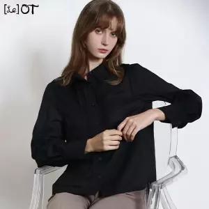 르오트 LeOT 면100프로 핀턱 퍼프소매 셔츠 블라우스-사이즈 55~88까지1400939