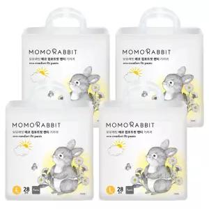 모모래빗 에코 아기 육아용품 컴포트핏 팬티형 기저귀 유아용 대형(L) 112매