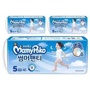 마미포코 썸머팬티 아기 육아용품 팬티형 기저귀 여아용 특대형 5단계 120매