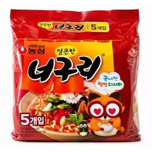 [NS홈쇼핑]농심 얼큰한너구리(멀티팩) 120g X 5 X 8묶음 (40개입)[36179977]