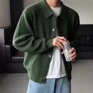 남성용 깔끔한 일상 외출복 멋진 카라넥 가디
