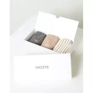 [롯데백화점]헤지스ACC [선물포장]HISS5F112I2_여성 스니커즈 스트라이프 3종 세트