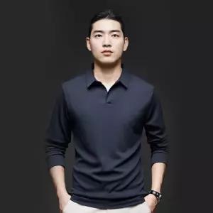 가을 오픈 카라티 남자 정장티 란우 긴팔 흰티 남성