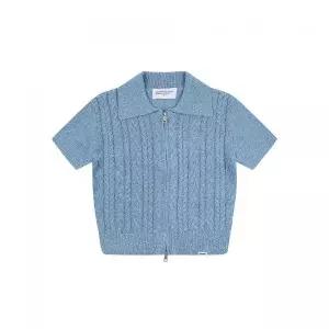 VANAKE 카라 집업 반팔 니트가디건_VB36KCMV02Z 2429571