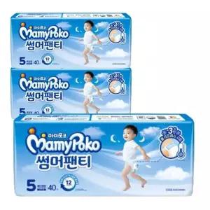 마미포코 썸머팬티 남아용 팬티 5단계 특대형 40Px3팩
