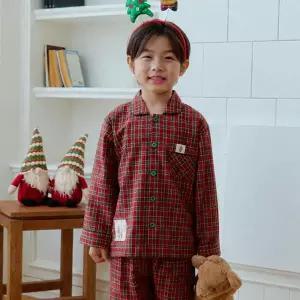 /알콩단잠 남아잠옷 기모 유아 어린이 키즈 체크 파자마 실내복