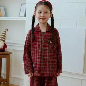 /알콩단잠 여아잠옷 기모 유아 어린이 키즈 체크 파자마 실내복
