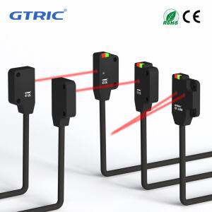GTRIC 미니 소형어처 광학 센서 초박형 플라스틱 레이저 확산 반사형 24V DC NPN 적외선 광전 스위치