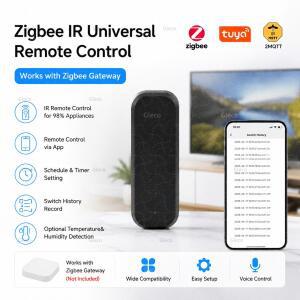 Zigbee 범용 IR 원격 제어 TV AC 적외선 컨트롤러 블래스터 온도 습도는 Zigbee2mqtt/TUYA Smart Life와 함