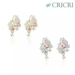은침귀걸이 은침 크리스탈 CRICRI 나비 제작 귀걸이