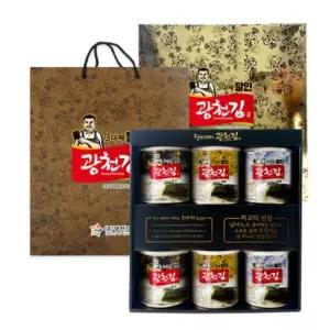 맛있는家 달인 6호 고급 캔김 선물세트 재래캔김2개+파래캔김2개+돌김캔김2개 명절선물 김선물세트