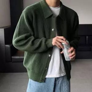셔츠칼라 스웨터 하찌 아우터니트 남성 시즌 심플 멀티컬러이지