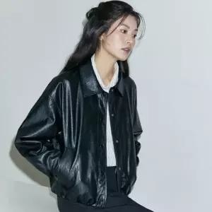 [코어 어센틱]26SS FAUX 레더 블루종