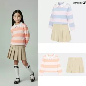 [백화점 출고] 네파키즈 상하복 세트 여아 쭈리 맨투맨 캔디 큐롯 팬츠 치마 상하세트