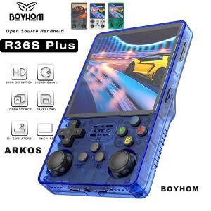 2025 신형 4인치 IPS 대화면 R36S Plus 레트로 휴대용 게임기 Linux 64비트 시스템 RK3326 포터블 포켓 ARK