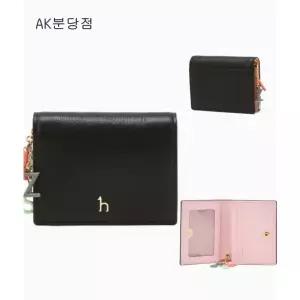 [헤지스]블랙 퍼피장식 소가죽 반지갑 HIWA6F617BK