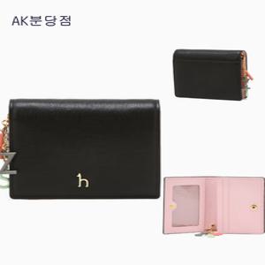[AK분당점] [헤지스] 블랙 퍼피장식 소가죽 반지갑 HIWA6F617BK