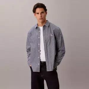 [Calvin Klein Jeans](강남점)남성 스트라이프 워시드 포플린 릴렉스 셔츠(4RH104G)