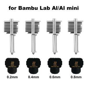 3D 프린팅 액세서리 A1A1 미니 통합 노즐 핫엔드 키트 스테인리스 스틸 0.20.40.60.8mm (밤부랩 미니용)