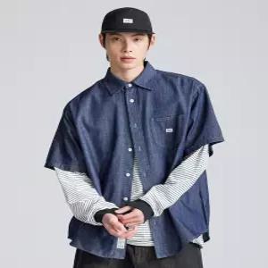 리 로코 포켓 데님 반팔 셔츠 인디고 다크 LE2602SS03ID 6144391