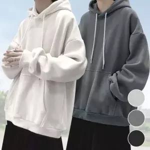 [에이치플러스몰]얇은 모자티 커플 데일리 후드 오버핏 반팔티셔츠 교복 단체티