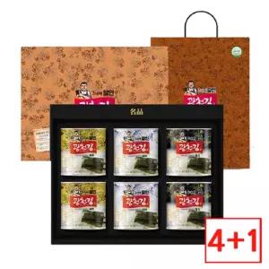 [4+1]광천김 달인 6호 캔김 선물세트/재래김/파래김/돌김/조미김/구운김