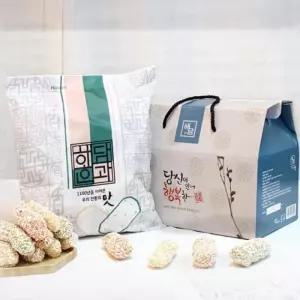 한과 선물세트 찹쌀혼합유과 500g 선물세트 찹쌀 유과 쑥 백년초 명절 설 추석