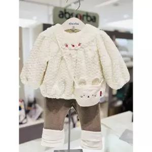 [압소바](강남점)[26년FW 임신출산백일돌조카선물]리안 상하복+가방세트(AB2672SE17)아이보리