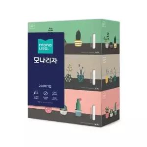 모나리자 사각티슈 (250매x3개 팩)