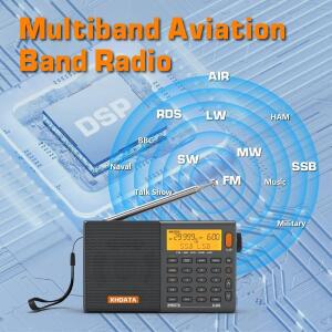 SIHUADONXHDATA D-808 라디오 수신기 AM FM SW MW AIR SSB RDS ATS Hi-Fi 스테레오 충전식 배터리가 장착된