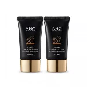 [8월픽/레PICK] AHC 마스터즈 아쿠아리치 선크림 50ml 1+1 기획